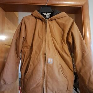 Carhartt Tan Full-Zip Hooded Jacket
